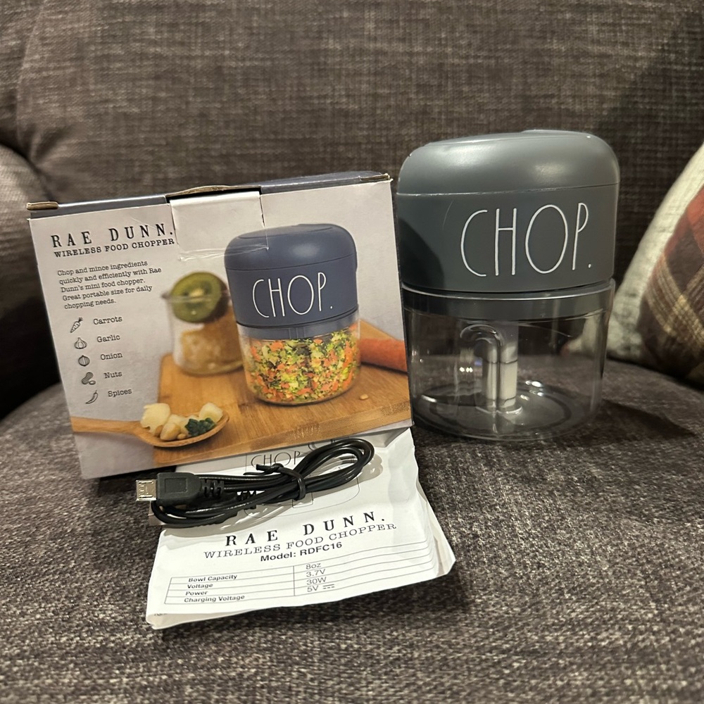 Rae Dunn CHOP Wireless Food Chopper - Dark Gray